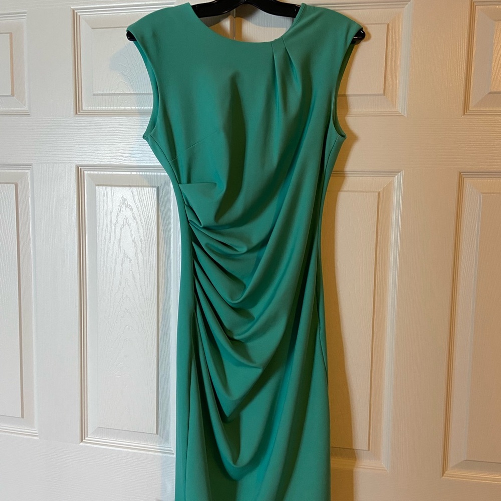 Rinascimento Teal Draped Midi Dress